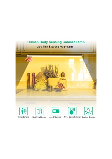 Suofeng Ev İçi Akıllı Vücut Algılama Led Dolap Lambası - Usb Şarjlı Sürekli Parlaklık Ayarlı 40cm Işık Şeridi Diğer