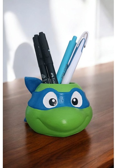 Ninja Kaplumbağa Şeklindeki Kalemlik Leonardo 7x10 Cm Mavi