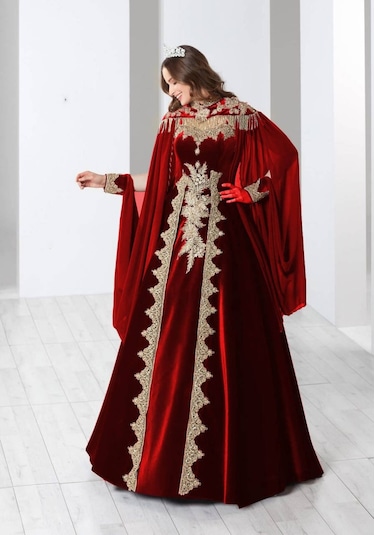 Ceyyiz Bindallı Kına Elbisesi 5 Parça 20-113 Kırmızı