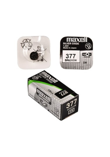 Maxell 377 SR626SW 1.55V Gümüş Oksitli Saat Pili 10'lu