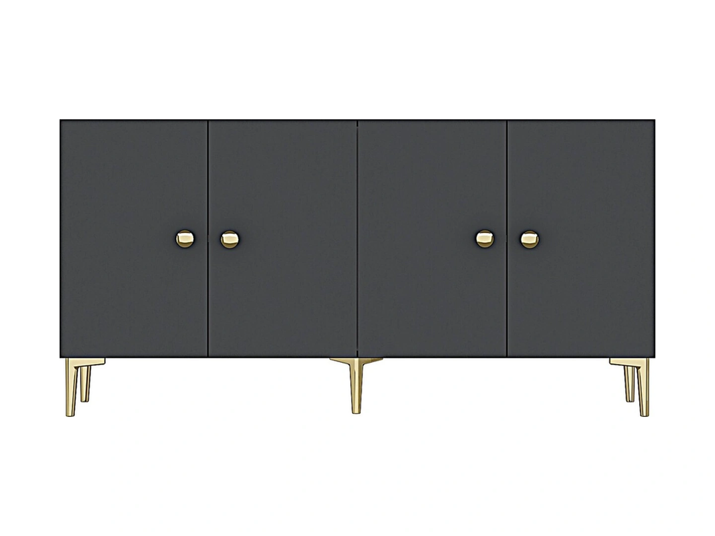 Ka1517ag Sımple150 Konsol, Kahve Köşesi, Tv Sehpası Antrasit-gold 150cm Antrasit