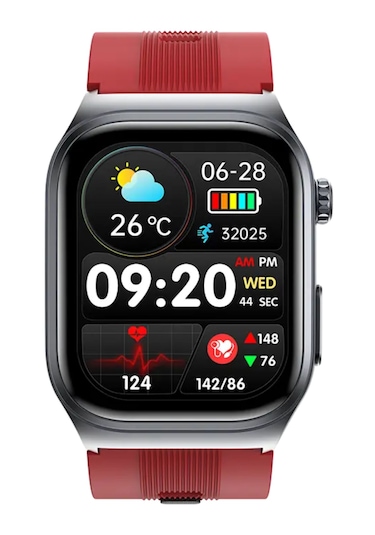 Spovan Electro Air Basınçlı Tansiyon Kan Şeker Ölçer Akıllı Saat (Distribütör Garantili)