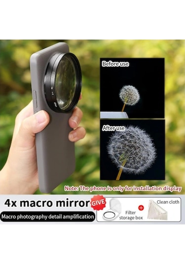 Konesam Xiaomi Mi 15ultra İçin 4x Makro Lens 67mm Fotoğraf Seti + Nd Gradyan Gri Filtre + Depolama Kutusu + Temizleme Bezi