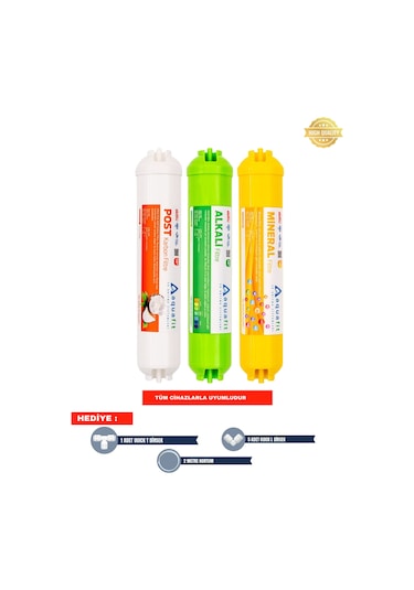 Su Arıtma Filtresi – Post Karbon Alkali Mineral 3’lü Set Tüm Cihazlarla Uyumlu