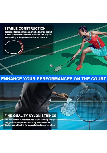 Flybuy Ve Tüylü Top Seti Sağlam Raketi Profesyonel Performans İle Hafif Demir Badminton Alaşımlı 3 - Vb