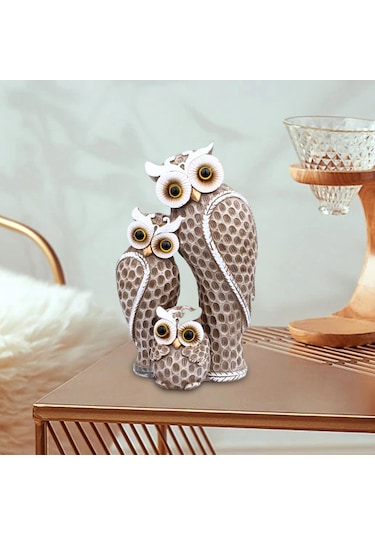 Suntek Nordic Masaüstü Baykuş Aile Heykeli Süsler Oturma