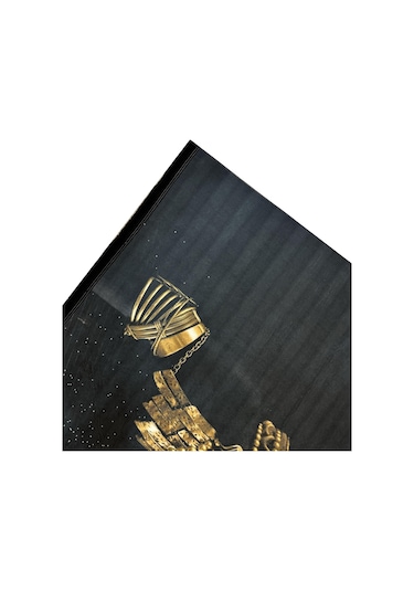 Dijital Kaymaz Yıkanabilir Modern Salon Halısı Mutfak Halısı Yolluk Balkon Halısı Ev Dekor3224 Siyah - Gold