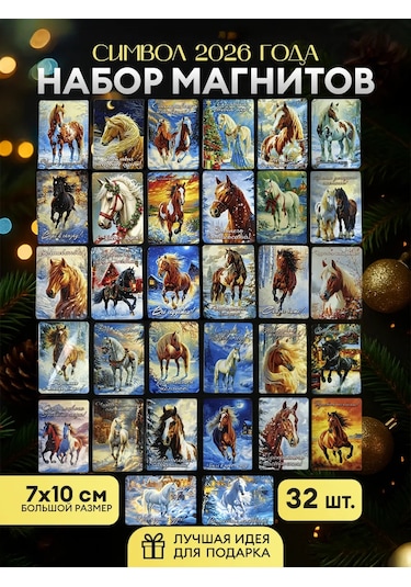 Magnitura.ru 2026 Yılı Sembolüne Özel 32 Parçalı Yeni Yıl Mıknatıs Seti 243545726