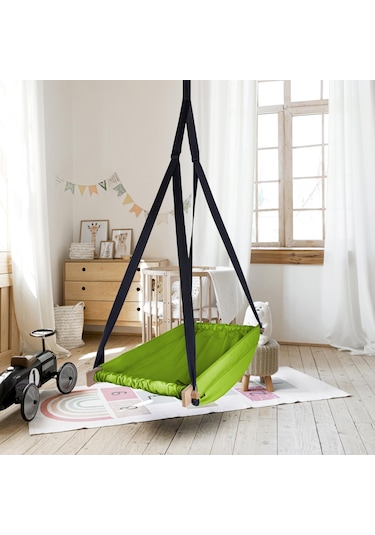 Bundera Flow Yeşil Ahşap Yaylı Zıpzıp Hamak Beşik Hoppala