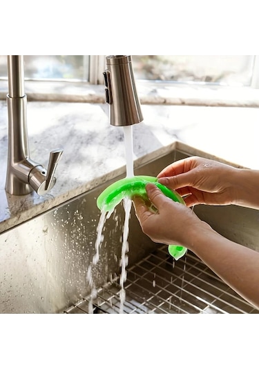 Dashanshop 2 Adet Kaymaz Silikon Tabak Ayırıcı - Isıya Dayanıklı, Kolay Temizlenen Gıda Saklama Çözümü Turuncu Turuncu