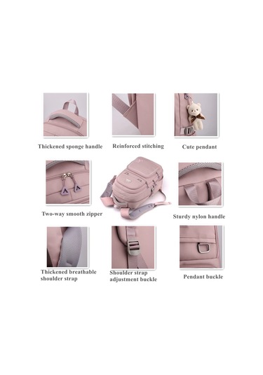 Yifomall Kadınlar İçin Su Geçirmez Sırt Çantası - 15.6" Laptop Uyumlu, Geniş Bölmeli, Anti-calma Arka Cepler, Konforlu Ayarlanabilir Askılar - Mor Pembe Çok Renkli