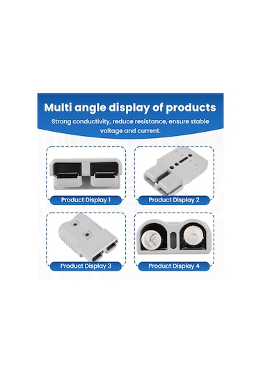 Xurunkeji Adet Hızlı Bağlantı Fişi 175a 600v Akü Hızlı Bağlantı Güç Fişi Vinç Bağlantısı Gri Maksimum 1awg Kablo İçin