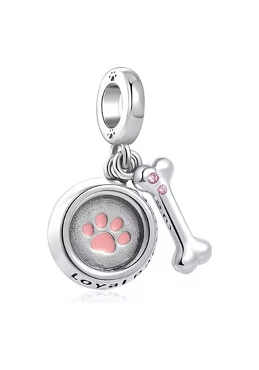 Fubena Pati İzli Mama Kabı Ve Kemik Sallantılı Charm