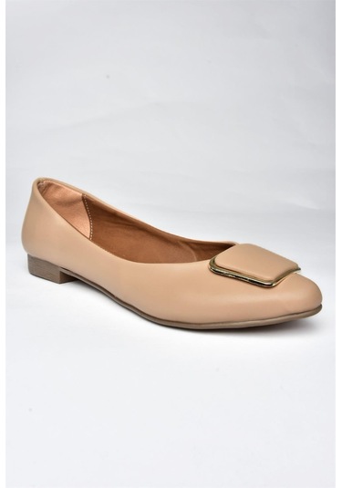 Fox Shoes P726776309 Ten Toka Aksesuarlı Kadın Babet Ten