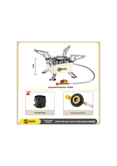 Yuntech01 Taşra Kampanya İçin Taşınabilir Çiftlevli Gaz Sobası, Su Kaynatma Ve Çay Pişirme İçin Dayanıklı Dış Mekan Aletleri Tek Kullanımlık Düz Gaz Tankı Bağlantılı Çok Renkli