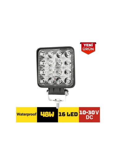 48w 16 Ledli Kare 10-30v Çalışma Lambası 301 0577