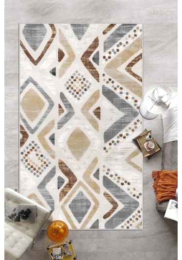West Home Makinede Yıkanabilir Kaymaz Taban Leke Tutmaz Mutfak Halısı Salon Halısı Ve Yolluk Wh 587 Multy