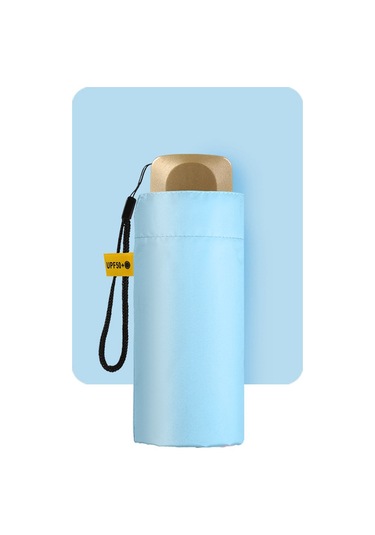 Yystore Ultra Hafif Güneş ve Yağmur Koruyucu Mini Şemsiye Açık Mavi