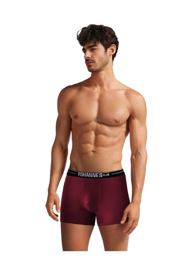 Yohannes Club, Erkek Özel Bölmeli Pamuklu Boxer, Renk Seçenekli, 3'lü Paket, Bordo,yeşil,mavi Bordo - Mavi - Yeşil