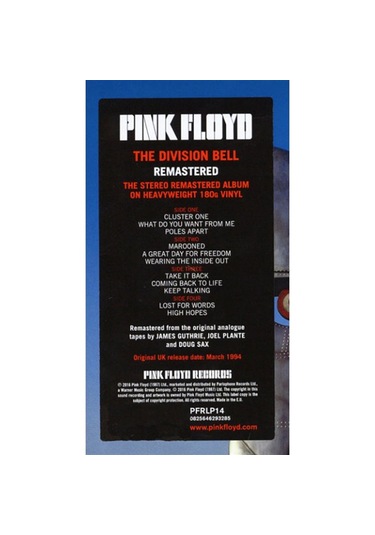 Pink Floyd - The Division Bell - 2016 Remaster 2 Plak Plak