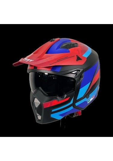 Sway Sw X1 Seul Track Kapalı Kask Kırmızı - Mavi - Siyah