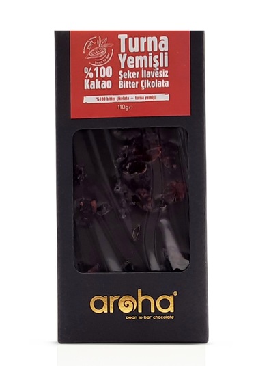 %100 Kakao Turna Yemişli Şeker İlavesiz Bitter Çikolata - 110 G