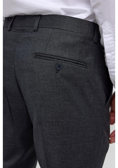 Süvari Siyah Regular Armürlü Pantolon-38627 Siyah