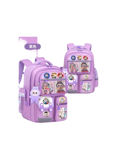 Sınır Ötesi Yeni Karikatür Labu Çocuk Okul Çantası Mor Büyük Boy