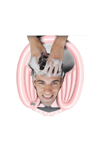 Joints Portatif Taşınabilir Hasta Hamile Saç Yıkama Havuzu Pembe