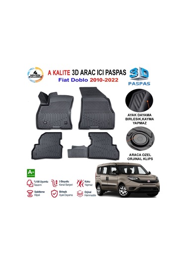 Fiat Doblo 3d Paspas Havuzlu Pro 2010-2022 Arası