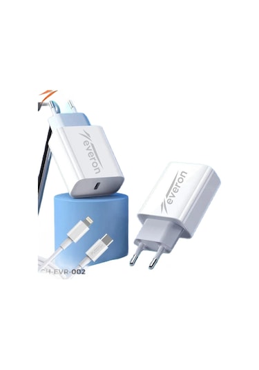 Everon CH-EVR-002 iPhone Apple Uyumlu iPad  25 W Type-C To Lightning Hızlı Şarj Cihazı