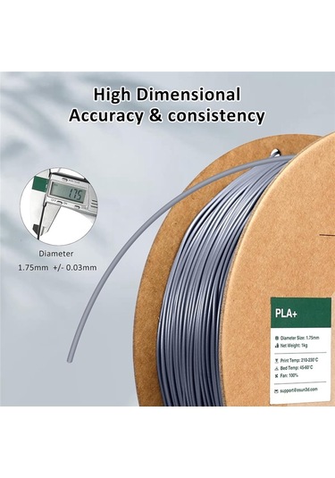 Esun Gri Pla+ Filament 1.75mm 1 Kg Plus - Urhanshop Yetkili Satış