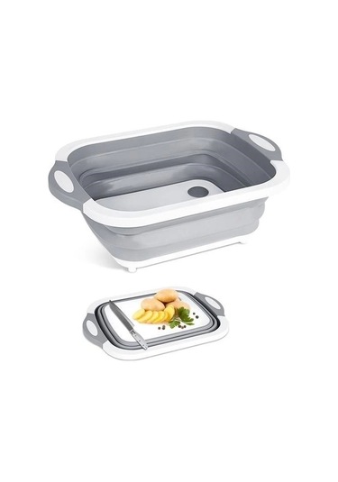 Katlanabilir Süzgeçli Kesme Tahtası Ve Badya Çok Renkli