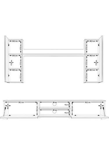 Decoraktiv Eko 7 Mdf Dvd Tv Ünitesi Tv Sehpası Beyaz