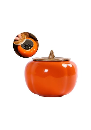Mini Kabak Şekli Çay Can Depolama Konteyner Mühürlü Teneke Kutu Kahve Şeker Kavanoz Hediye Restoran Ev Boyutu Turuncu Depolama Şişeleri Ve Amp Kavanoz 4 Izgara