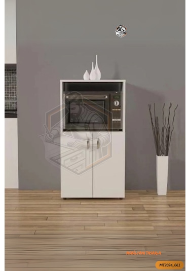 Tamamı Mdf Mini Fırın Dolabı 2 Kapaklı Çok Amaçlı Mutfak Dolabı