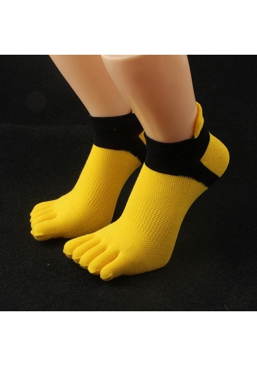 Homyl Erkekler Ve Kadınlar Için Ayak Bileği Çorap Pamuklu Sarı