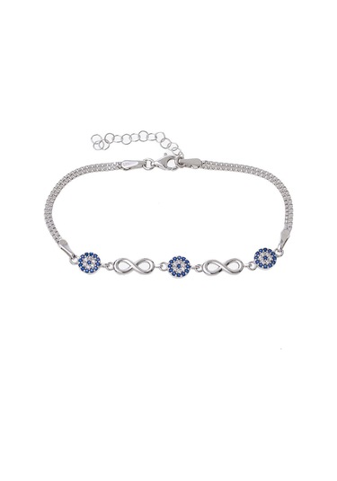 Nazar Boncuğu Sonsuzluk Model-2 925 Ayar Gümüş Kadın Bileklik Gümüş