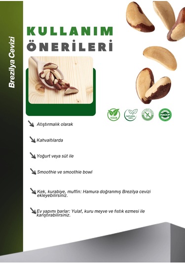 Brezilya Cevizi İçi Yeni Tane 2kg Brazil Nut 2 KG