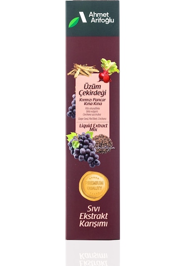 Ahmet Arifoğlu Üzüm Çekirdeği Kırmızı Pancar Kına Kına Sıvı Ekstraktı 225 ML﻿﻿