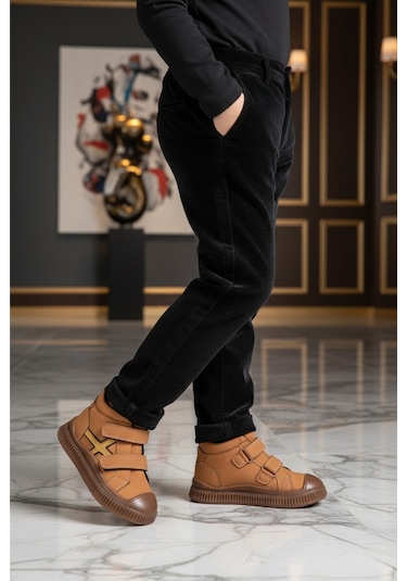 Muggo Nemo Çift Cırtlı Unısex Çocuk Bot Camel