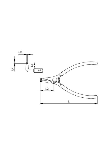 Ceta Form 225 Mm E66-44-0225 Dış Segman Pensesi Eğri Uçlu-Yaylı