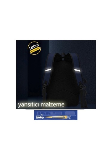 Aubyhe Uzaylı Desenli Çocuk Okul Çantaı - Su Geçirmez Hafif Ağırlığı Azaltıcı Büyük Kapasiteli - H Mavi Yeşil Büyük Boy + Aksesuar Mavi - Yeşil