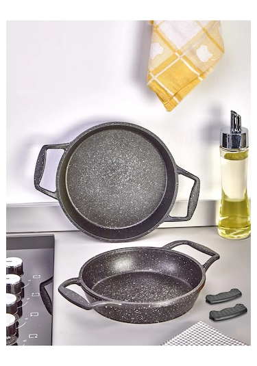 Esivitalia Döküm Granit Sahan Seti 16 Cm Ve 18 Cm