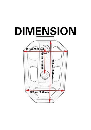Motosiklet Kütük Geniş Ayak Mandalları Pedal Dayanağı - Siyah