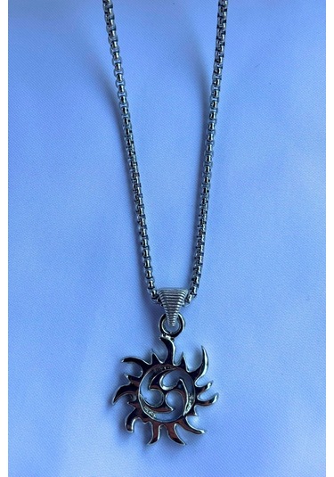 Biohazard El İşçiliği Paslanmaz Çelik Zincir Erkek Kolye Gümüş