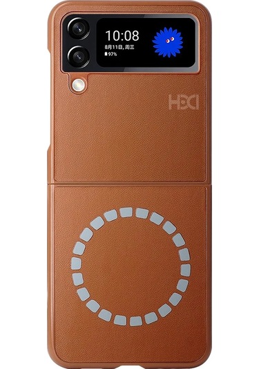 Samsung Galaxy Z Flip 4 Kılıf Hbc-156 Forum Magneticsafe Kapak - Kahverengi