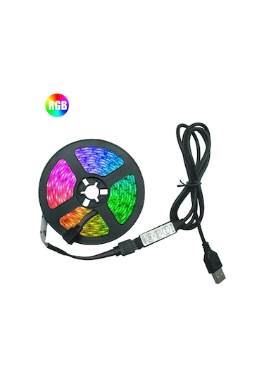 Led Şerit Işıklar Rgb 2835 Dekorasyon 3 Tuşlu Kontrol Usb Kablosu Esnek Lamba Bant Diyot Dc5v Şerit Aydınlatma 20m