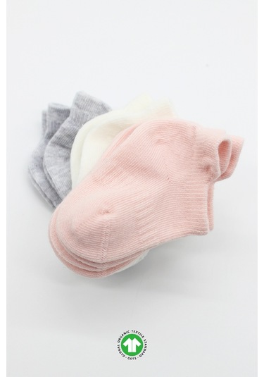 Bistyle 6lı Penye Sneakers Soket Çorap Bs6102 Pembe Ekru 001