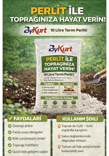 Tarım Perliti Çiçek Toprağı Karışımı 10 Litre Toprak Perliti 10 L